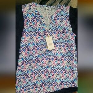 Women's Sleeveless Patterned Top - Multicolor